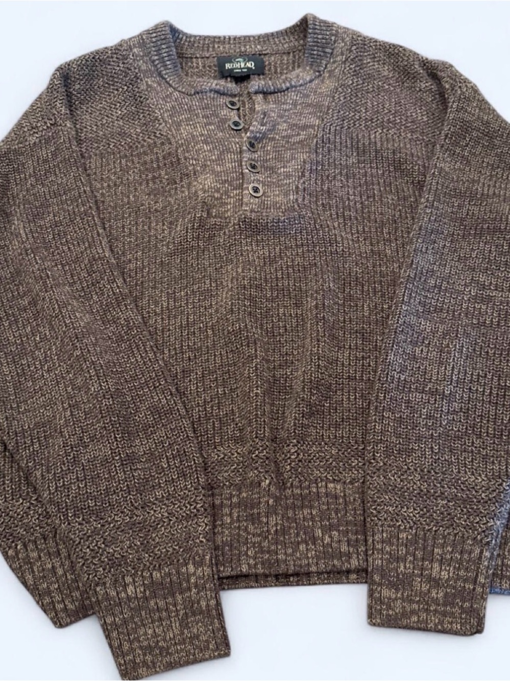 RedHead Brown Heather Henley Sweater for Men